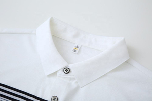 Polo de Manga Corta para Hombre con Bloques de Color y Ribete a Rayas en Contraste, Corte Regular, Tejido Informal - Product Image 4