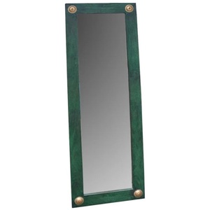 Premium Standing Vanity Mirror for Living Room Sophisticated <b>Deep</b> Green Border with Contemporary Boho Appeal - Product Image 2