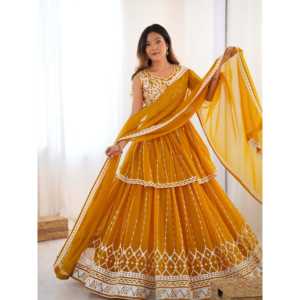 Diseñador Party Wear Top-Bottom y Dupatta con hilo y secuencia de trabajo Talla XL - Product Image 6