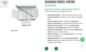 Feuilles de papier pour colis de diamants, emballage de pierres précieuses, outils de bijouterie, papier protecteur souple pour pierres |   Numéro d'article GS-1731 - Product Image 3