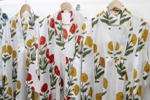 Vestido de Algodón con Estampado Artesanal, Vestido Midi Bohemio con Estampado Floral - Product Image 6