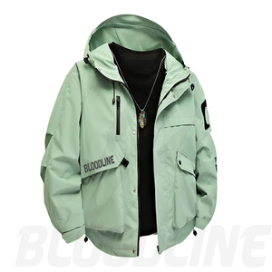 Men's Color Blocking <b>Waterproof</b> Breathable Windproof Puffer <b>Jacket</b> with Zipper Closure Casual Winter Regular Fit Polyester Shell - Product Image 1