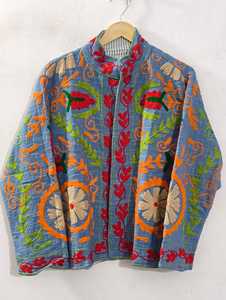 Chaqueta Bohemia de Algodón con Bordado Suzani, Ropa Vintage Hecha a Mano para Mujer, Proveedor Mayorista, Calidad de Exportación - Product Image 4
