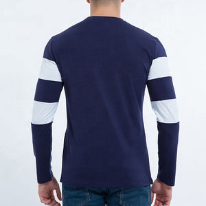 T-shirt pour homme décontracté de haute qualité en coton et polyester, couleur unie, toucher doux, résistant à l'usure - Product Image 5