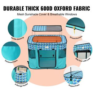 <b>Foldable</b> Pet Playpen 32FT X 24FT X 22FT Portable <b>Dog</b> <b>Crate</b> Kennel Waterproof 600D Oxford - Product Image 3