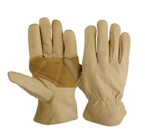 Leather Safety <b>Gloves</b> Full Texture Smooth Anti-Slip Gathered Cuff General Purpose Abrasion Resistance - Product Image 3