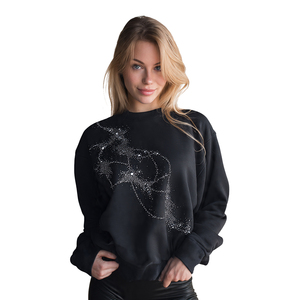 เสื้อสเวตเตอร์ไหมพรมประดับเพชรแบบสวมหัว คอวี แขนเสื้อแบบดรอปไหล่ แฟชั่นสตรีทสำหรับผู้หญิง - Product Image 5