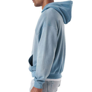 Customized Embroidered Winter Low MOQ Cotton No Drawstring Oversized <b>Men's</b> Hoodie Outdoor Casual Drop Shoulder Loose Heavyweight - Product Image 4