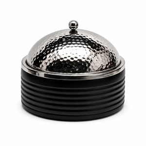 Natural Wood Serving Casserole | Stainless Steel Hotpot Food Warmer with Hammered Lid Handcrafted Dinnerware Cookware Set <b>Gift</b> - Product Image 4