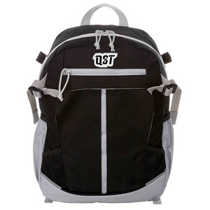 Sac de sport de baseball grande capacité QST avec poignée et bandoulière, sac de voyage portable gris et noir pour le baseball - Product Image 3