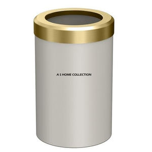 Custom High Quality Solid Metal Hammered Texture Design <b>Rounded</b> Shaped <b>Brush</b> Holder Golden Finished Bathroom Product For Sale - Product Image 4