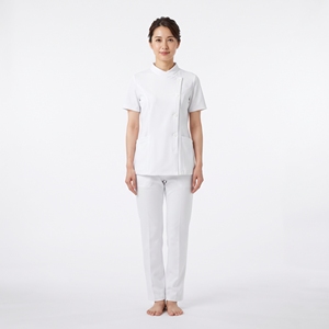 Conjunto de Uniforme Profesional para Enfermeras, Blusa de Manga Corta con Cuello Alto y Botones Laterales, Pantalones Médicos - Product Image 3