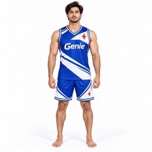 Ropa Deportiva Transpirable y Ligera, Uniforme Deportivo para Hombre, Conjunto de Camiseta y Pantalones Cortos para Entrenamiento de Equipo, Juego, Competencia y Práctica de Baloncesto - Product Image 1