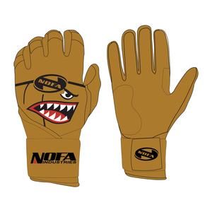 NOFA INDUSTRIES Leather Batting Gloves Black/<b>White</b> Ambidextrous Padded Fashionable Training for Adults Unisex Buckle Closure - Product Image 4