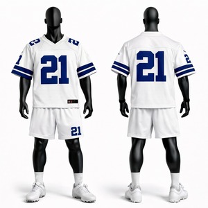 Nouvel arrivage : Ensemble maillot et short de football américain respirant, uniforme sportif personnalisé pour l'entraînement et les matchs - Product Image 1
