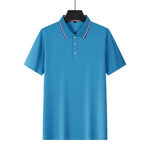 Polo de golf uni à manches courtes OEM, t-shirt polo en coton 100% vierge avec logo imprimé personnalisé, polos pour hommes - Product Image 4