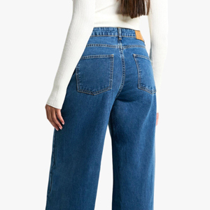 High Waist Womens Wide Leg <b>Denim</b> Jeans Blue Loose Straight Pants Streetwear Vintage <b>Stretch</b> Trousers For Daily Use - Product Image 5