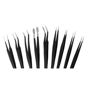 Kit de pinces à épiler incurvées pointues en acier inoxydable avec étui pour extensions de cils personnelles et professionnelles - Product Image 5