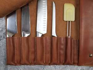 Vintage Leather Knife <b>Roll</b> for Chefs and Professionals Knife Wrap <b>Tool</b> <b>Roll</b> Genuine Leather <b>Roll</b> LKR-0274 - Product Image 5