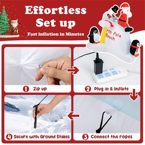 6 Feet Inflatable Penguins and Santa Outdoor Holiday Yard Decorations Festive Christmas Decorations for the Yard - Product Image 4