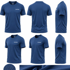 T-shirt pour homme WARPRO INDUSTRY de qualité supérieure, 100% polyester, coupe régulière, poids lourd, respirant, sportif, streetwear, mode décontractée - Product Image 4