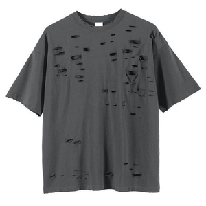 T-shirts déchirés pour femmes 100 % coton de haute qualité 2026 – Coupe ajustée, décontractés, respirants, écologiques, personnalisables (logo et tailles) - Product Image 1