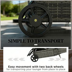 2 Lettini Prendisole Neri da Esterno con Poltrone per Patio o Bordo Piscina - Product Image 4