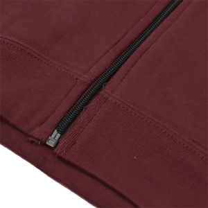 Sweat-shirt à col châle zippé pour homme, couleur bordeaux, avec poche, 100% coton molletonné, écologique, coupe régulière, coupe-vent, vêtements décontractés pour l'hiver - Product Image 3