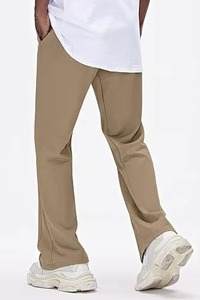Customized Logo Men Flared Pants 100 % Cotton Slim <b>Stacked</b> <b>Jogger</b> Solid Color Custom Logo high demanding Men Flared Pant - Product Image 3