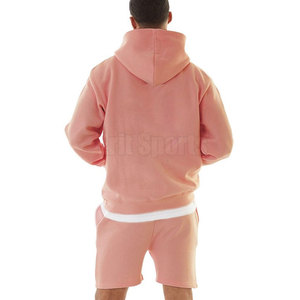 Factory Direct Sale Winter Two Piece <b>Hoodie</b> & <b>Shorts</b> Set Soft Cotton Fabric Custom Design Long <b>Sleeves</b> Breathable Casual Men's - Product Image 2