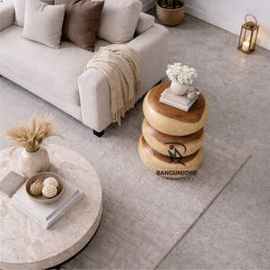 Mesa de Centro Moderna de Madera Maciza Ecológica, Duradera, Hecha a Mano, Móvil, Multifuncional y Fácil de Limpiar para el Hogar y la Comedor - Product Image 3