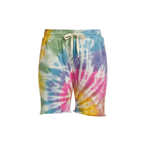 Shorts streetwear tie-dye pour femmes, design personnalisé OEM, respirants, écologiques, séchage rapide, coton/polyester, taille élastique - Product Image 5