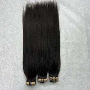 Paquetes rectos de hueso alineado con cutícula 100%, extensiones de cinta de cabello liso negro Natural, extensiones de cabello de 8-40 pulgadas - Product Image 2