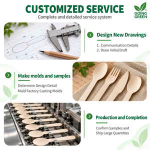 Natural Wooden Cutlery <b>Set</b> Disposable Fork Spoon Knife for Catering Party <b>Picnic</b> Foodservice - Product Image 3