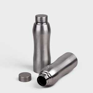 Premium Brushed Stainless Steel Water Bottle Leakproof Reusable Metal Sports Flask with Grip Rings for Gym Outdoor Travel - Product Image 4