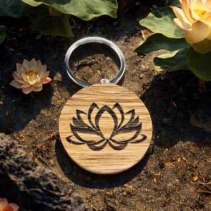 Tradebyd Wooden <b>Keychain</b> with <b>Custom</b> Name or Logo Ideal for Wedding Return Gifts - Product Image 1