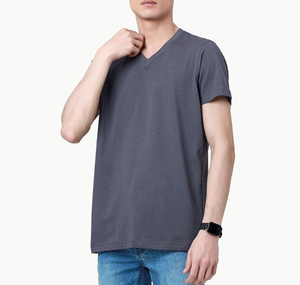 T-shirt Homme Col Rond Manches Courtes Couleur Unie Personnalisé OEM Haute Qualité 100% Coton Coupe Oversize Épaules Tombantes - Product Image 2