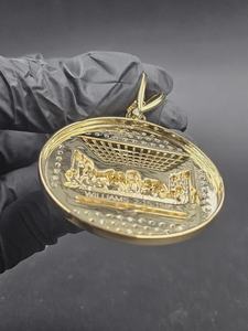 Colgante de la Última Cena de Jesús, Colgante de Fe Religiosa, Colgante de Plata 925, Colgante Hip Hop con Incrustaciones de Diamantes, Joyería para Hombres y Mujeres - Product Image 3