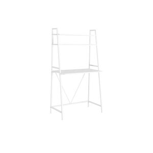 Scrivania Moderna per Ufficio Domestico con Ripiani Bianchi in Laminato per Laptop e Scaffali Portaoggetti - Product Image 2