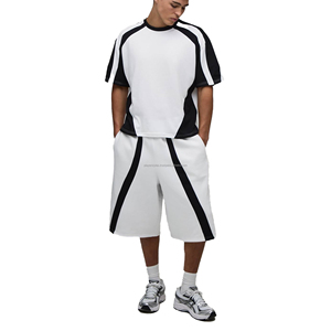 Mens Plain Color Cotton Shorts <b>Set</b> With Short Sleeve Crew Neck T Shirt OEM Clothing Manufacturer - Product Image 1