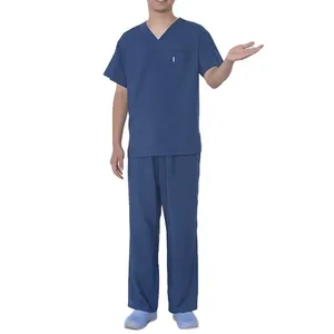 Custom <b>Doctor</b> Scrubs Wholesale 100% Cotton Jersey Scrubs Unisex Hospital Uniform <b>Sets</b> OEM Fashion - Product Image 4