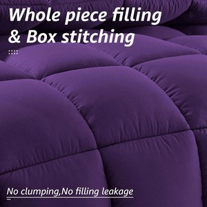 Couette matelassée violette taille Queen 100% polyester hypoallergénique 75D/36F lavable pour l'automne et l'hiver - Product Image 3