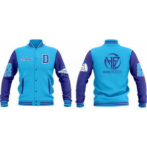 เสื้อแจ็คเก็ตวาร์ซิตี้ดีไซน์ใหม่พร้อมแถบข้างแขนเสื้อแบบมีลาย ซับในเนื้อนุ่ม เสื้อแจ็คเก็ตเลตเตอร์แมนพรีเมียม แบรนด์ดีไซน์ตามสั่ง - Product Image 1