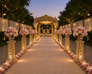 Mandap de Fibra Maharani Premium para Bodas Perfectas, Mandap Estilo Bollywood para Decoración de Bodas Hindúes, Fabricante para Eventos en EE. UU. - Product Image 5