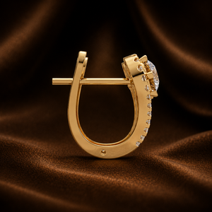 Hermosos Pendientes de Aro con Halo de Diamantes Cultivados en Laboratorio, Corte Redondo, Oro Puro de 14k, Cierre de Palanca, Regalo de Aniversario, Joyería de Compromiso - Product Image 4