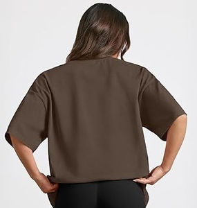 T-shirt surdimensionné personnalisé respirant à épaules tombantes en coton épais délavé à l'acide pour femme – Style vintage - Product Image 4