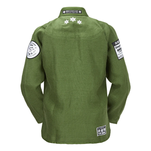Kimono de BJJ vert pour homme, 100% coton, coupe classique, durable, léger, respirant, vêtements d'arts martiaux, taille adulte - Product Image 2