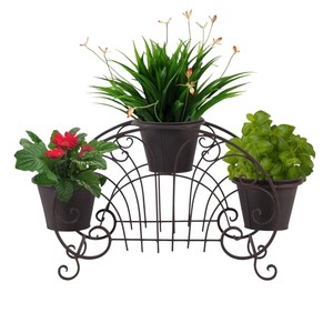 Soporte moderno de metal para plantas, diseño de puente de hierro para interiores y exteriores, soporte para macetas, estante de exhibición para jardín, balcón, hogar, oficina, decoración. - Product Image 4