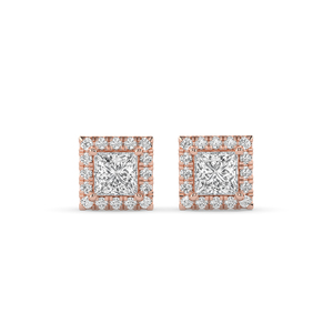 Ensemble de boucles d'oreilles pour femme en diamant de laboratoire 1,02 carat, taille princesse brillant, or 14 carats, certifié IGI, léger, style designer unique, vente en gros - Product Image 5