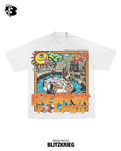 Camiseta Extra Grande con Diseño Personalizado |   Camiseta con estampado Pool Party Streetwear |   Moda de Verano en Algodón |   Fabricante de Marca Privada OEM - Product Image 2